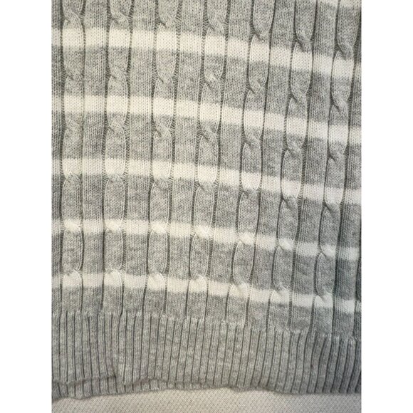Croft & Barrow Womens Cable Knit Sweater XL Pink & Gray Striped - Picture 4 of 10